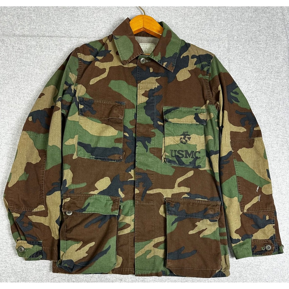 USMC M65b Military Field Jacket Coat Mens Small Woodland Camo EGA Combat Utility